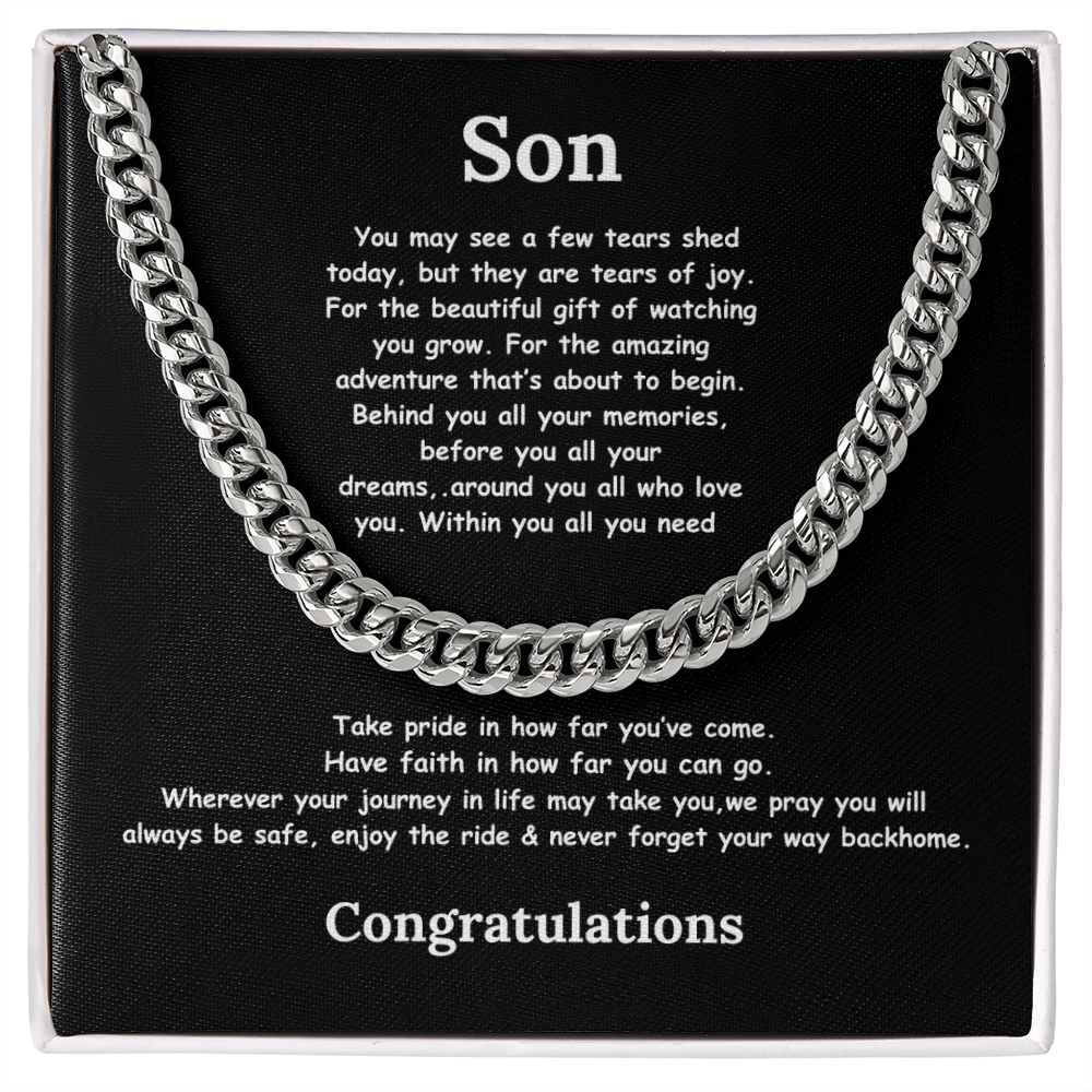 Son Graduation Cuban Chain