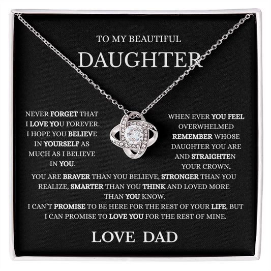My Beautiful Daughter Love Knot Necklace