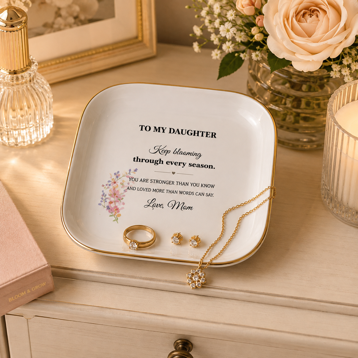 To My Daughter – Keep Blooming Jewelry Dish