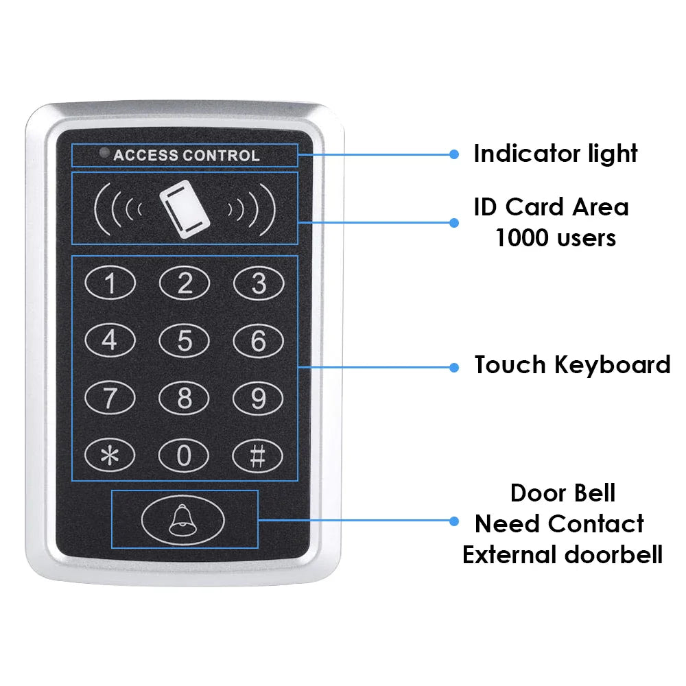 125KHz RFID Access Control Keypad Card Reader Door Access Control System