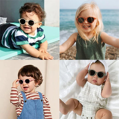 New Children Vintage Frosted Round Outdoor Sun Protection Sunglasses