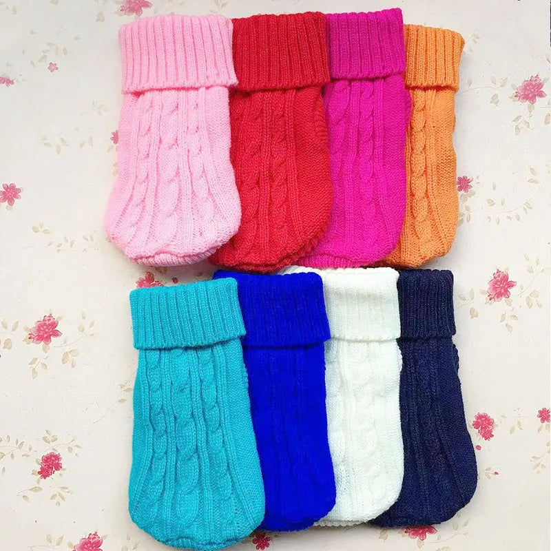 Dog Winter Clothes Knitted Pet Clothes For Small Medium Dogs