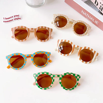 New Children Vintage Frosted Round Outdoor Sun Protection Sunglasses