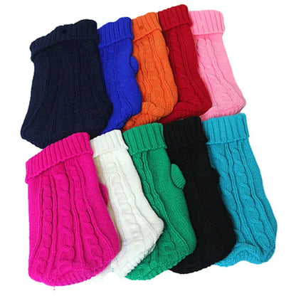 Dog Winter Clothes Knitted Pet Clothes For Small Medium Dogs