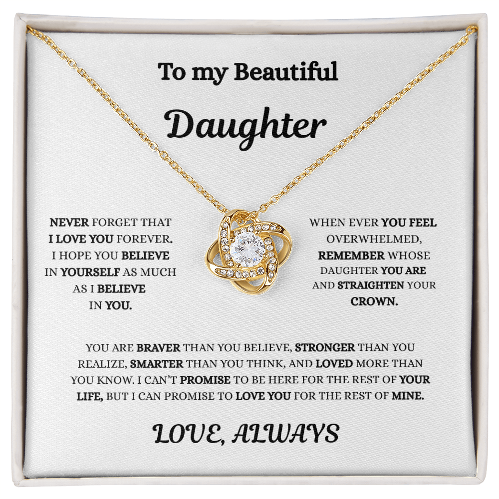 "To My Daughter- Love Always Necklace