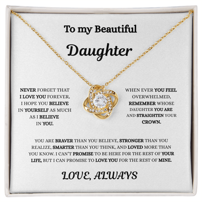 "To My Daughter- Love Always Necklace