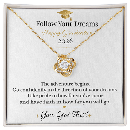 Follow your Dreams 2026 Gold Knot Necklace