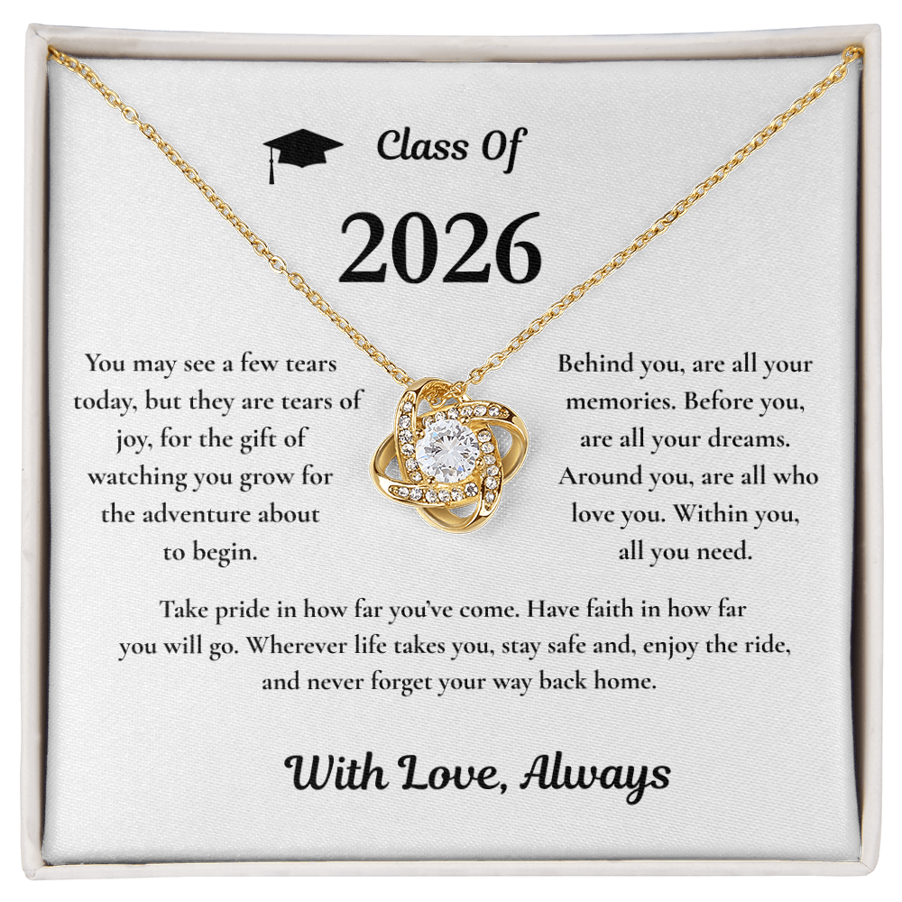 Graduation Hat 2026 With Love,Always Necklace