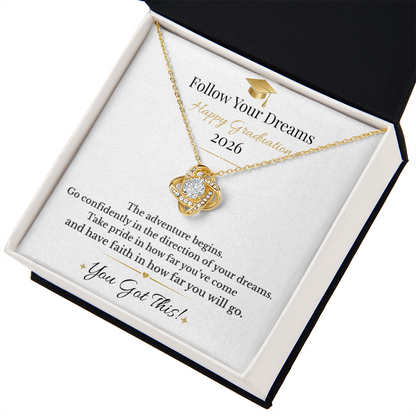 Follow your Dreams 2026 Gold Knot Necklace