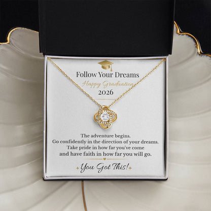 Follow your Dreams 2026 Gold Knot Necklace