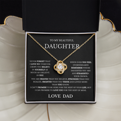 My Beautiful Daughter Love Knot Necklace
