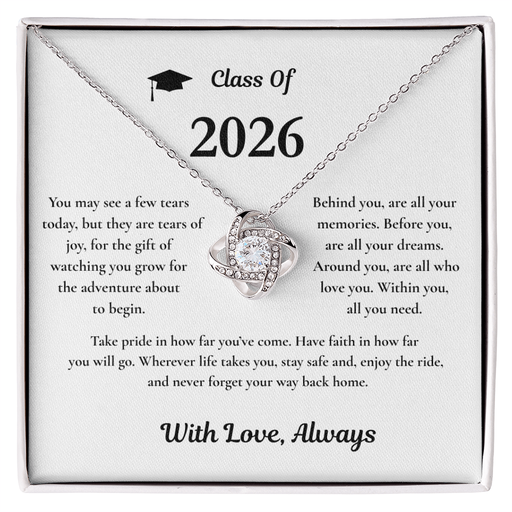 Graduation Hat 2026 With Love,Always Necklace