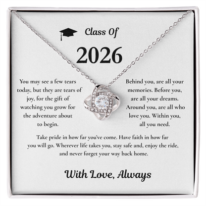 Graduation Hat 2026 With Love,Always Necklace