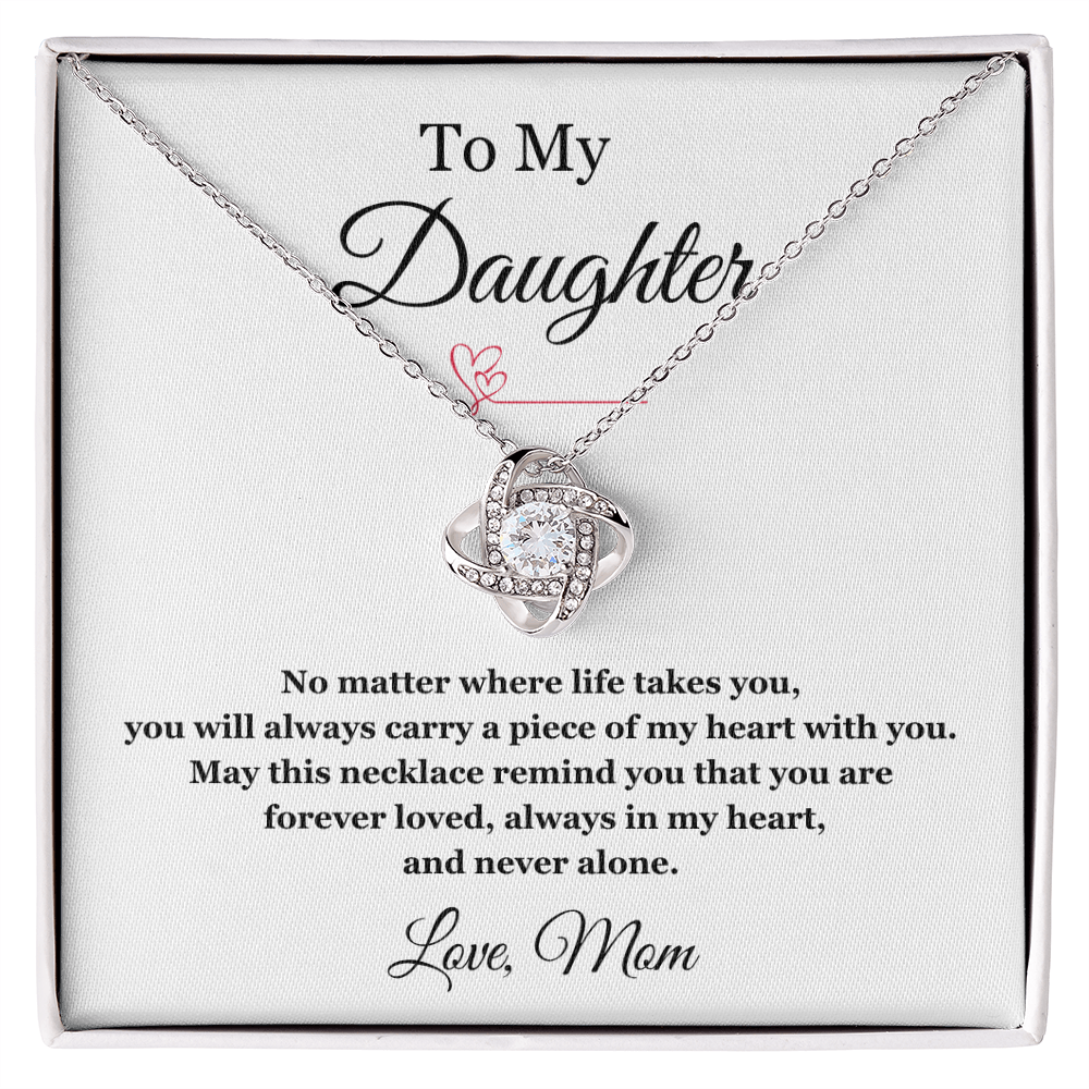 To My Daughter – Forever in My Heart Love Knot Necklace