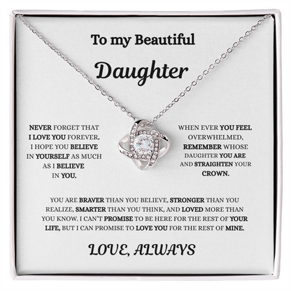 "To My Daughter- Love Always Necklace