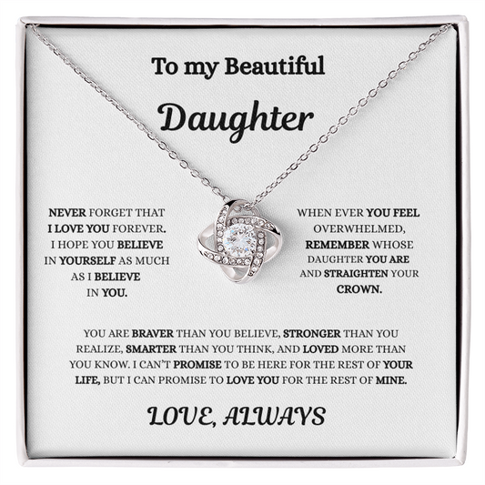 "To My Daughter- Love Always Necklace