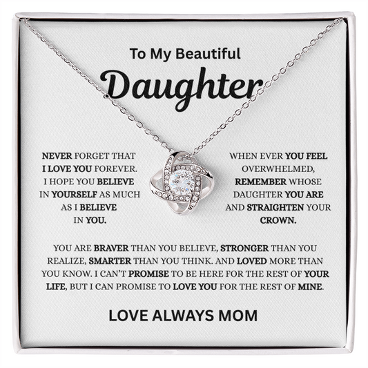 To My Beautiful Daughter Love, Mom
