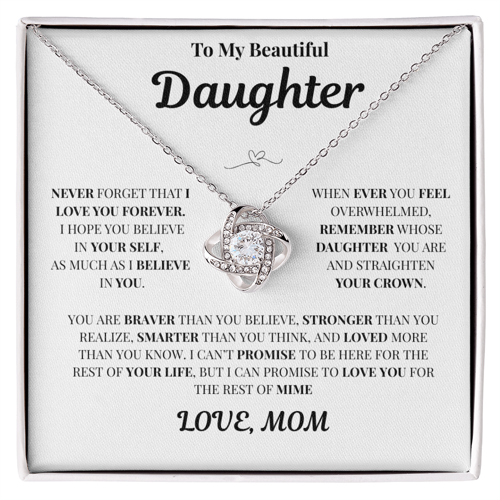 To My Beautiful Daughter/Love, Mom Necklace