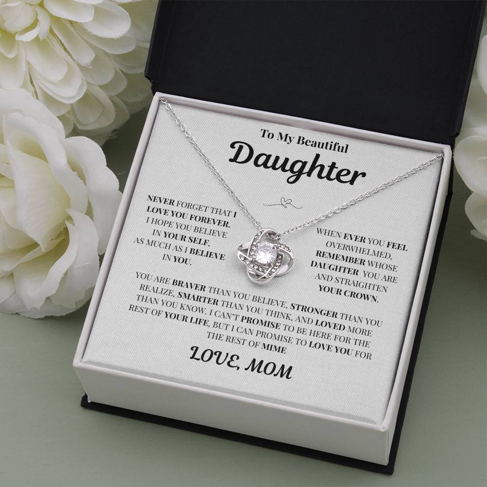 To My Beautiful Daughter/Love, Mom Necklace