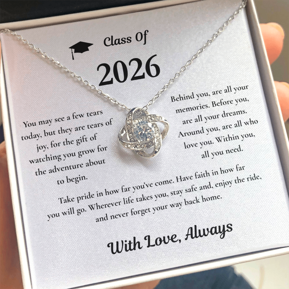 Graduation Hat 2026 With Love,Always Necklace