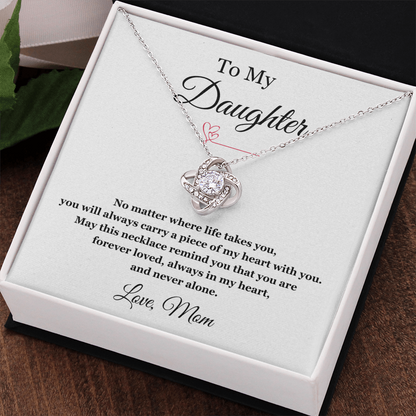 To My Daughter – Forever in My Heart Love Knot Necklace