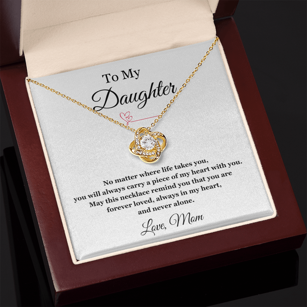 To My Daughter – Forever in My Heart Love Knot Necklace