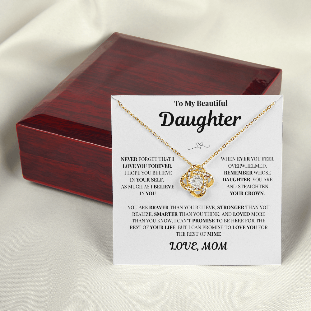 To My Beautiful Daughter/Love, Mom Necklace