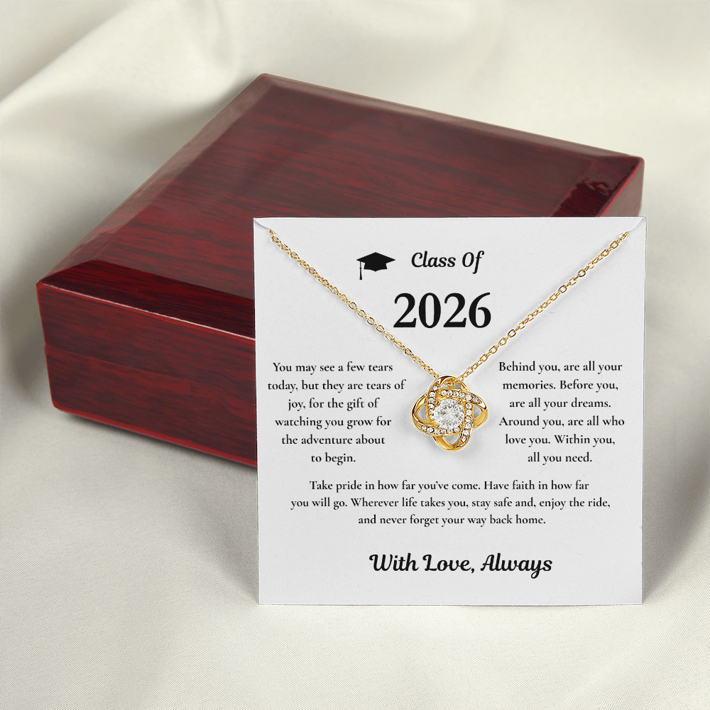 Graduation Hat 2026 With Love,Always Necklace