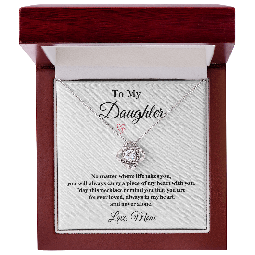 To My Daughter – Forever in My Heart Love Knot Necklace
