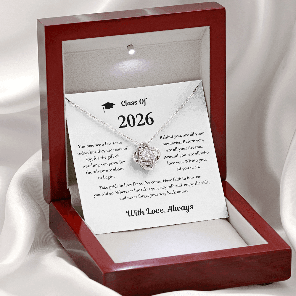 Graduation Hat 2026 With Love,Always Necklace