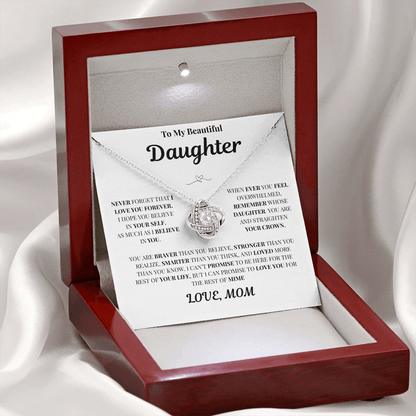 To My Beautiful Daughter/Love, Mom Necklace