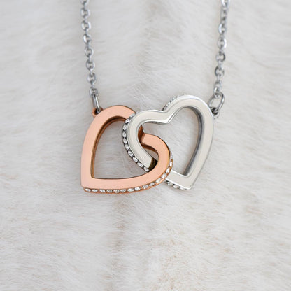 To My Daughter – Military Tribute Interlocking Hearts Necklace