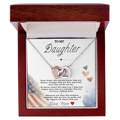 To My Daughter — Interlocking Heart Necklace