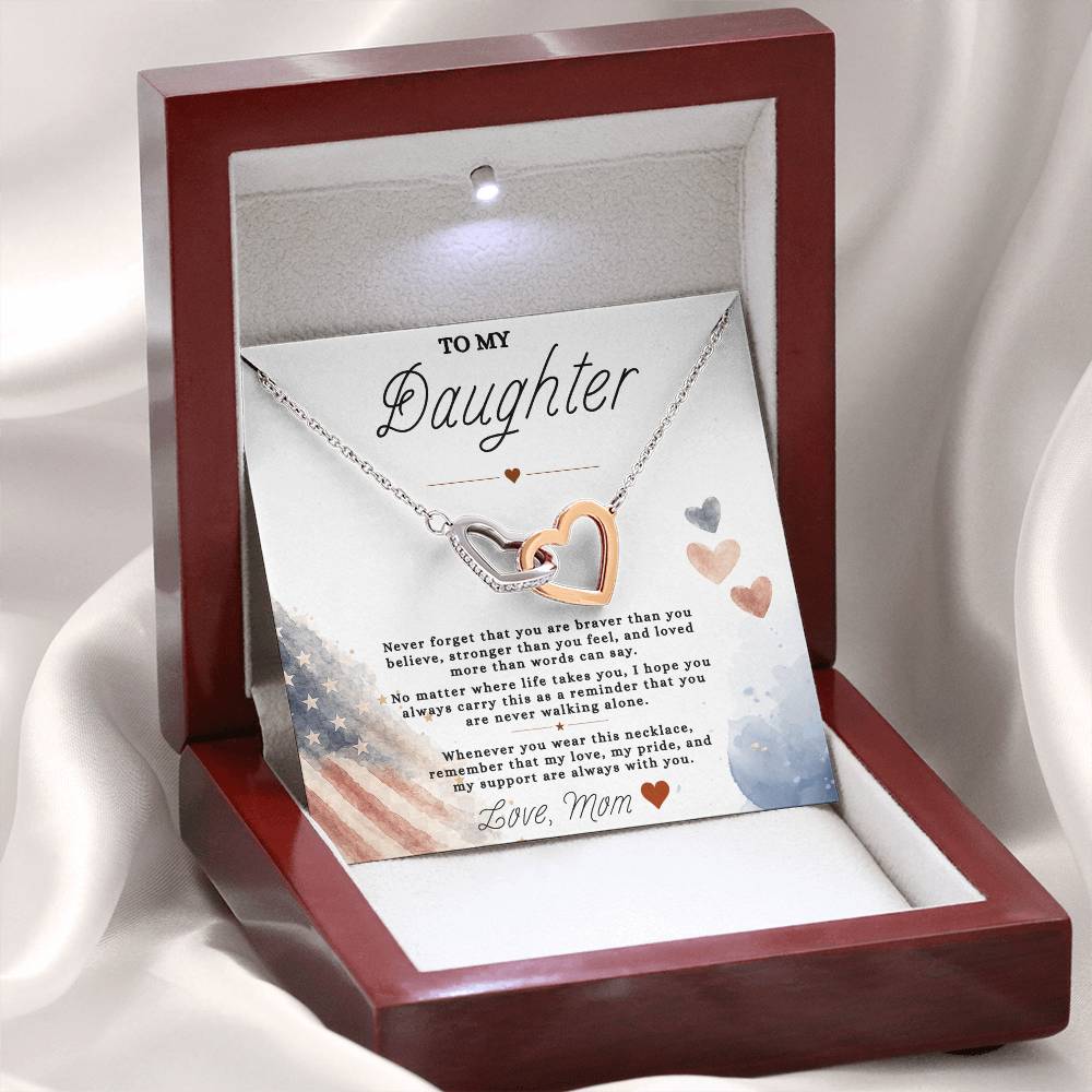 To My Daughter — Interlocking Heart Necklace